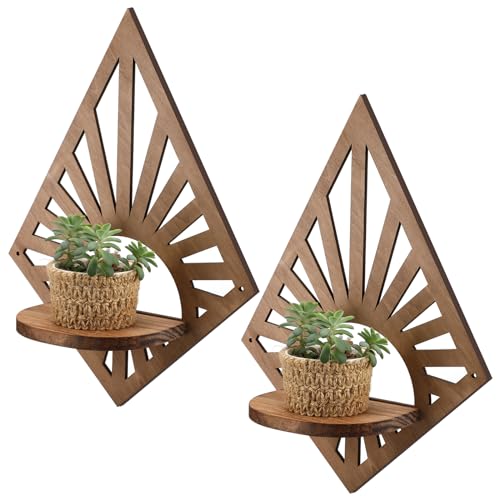 Elevate Your Space: 2 Pcs Boho Floating Diamond Shelves Review