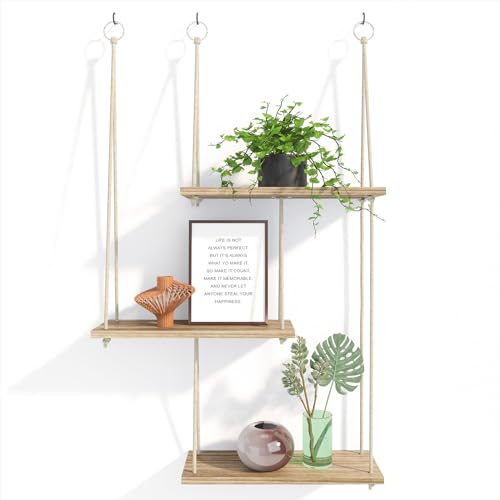 Elevate Your Space: Fixwal 3 Tier Boho Floating Shelves Review for Rustic Decor Lovers