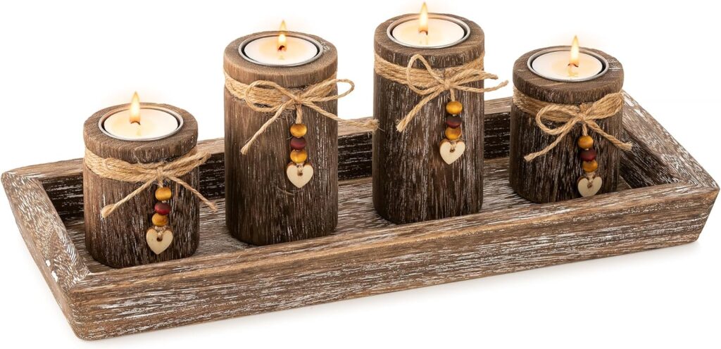 Illuminate Your Space: Romadedi Boho Wooden Tray Candle Holder Review